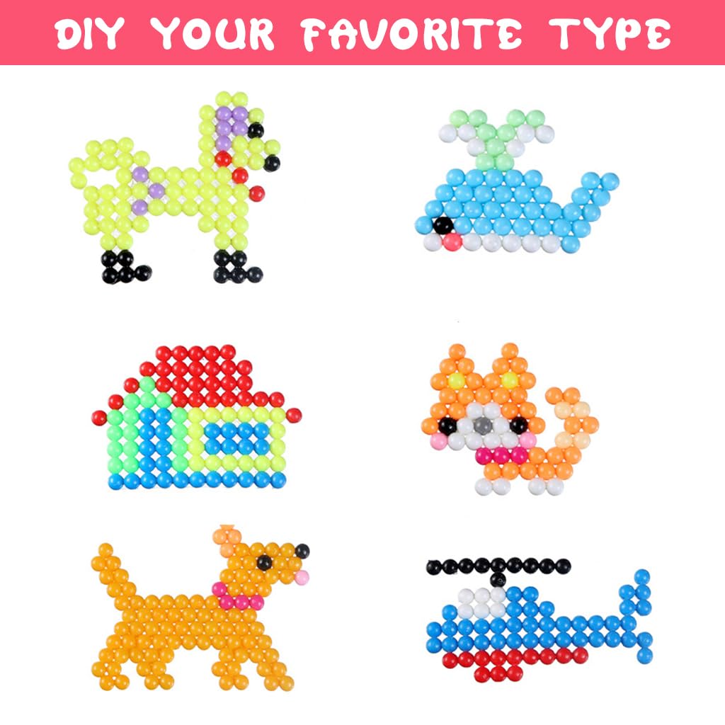 PATPAT Magic Water Fuse Beads For Kids Craft Kit, 15 Colors 1500 Beads Pegboard Puzzles Set, Creative DIY Water Sticky Beads Complete Set for Beginners Children Art Toys Gifts,Crystal, Beige PATPAT Magic Water Fuse Beads For Kids Craft Kit, 15 Colors 1500 Beads Pegboard Puzzles Set, Creative DIY Water Sticky Beads Complete Set for Beginners Children Art Toys Gifts,Crystal, Beige